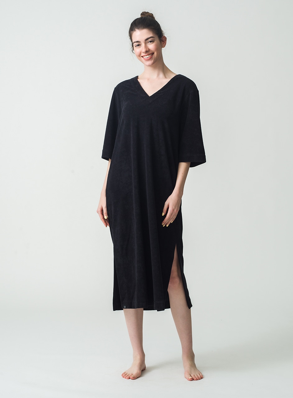 ダブルVネック カフタン ドレス コージーテリー