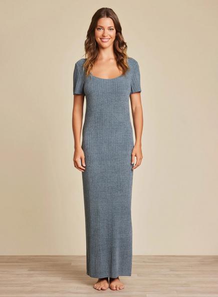 リブ ショート スリーブ ドレス コージーシックウルトラライト