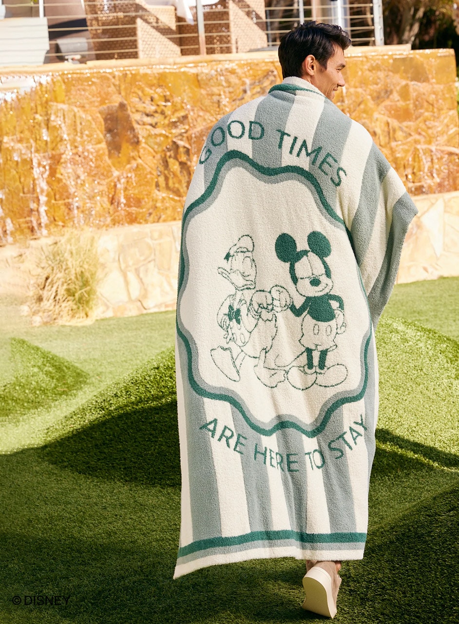 ディズニー ミッキー&ドナルド ストライプ ブランケット コージーシック