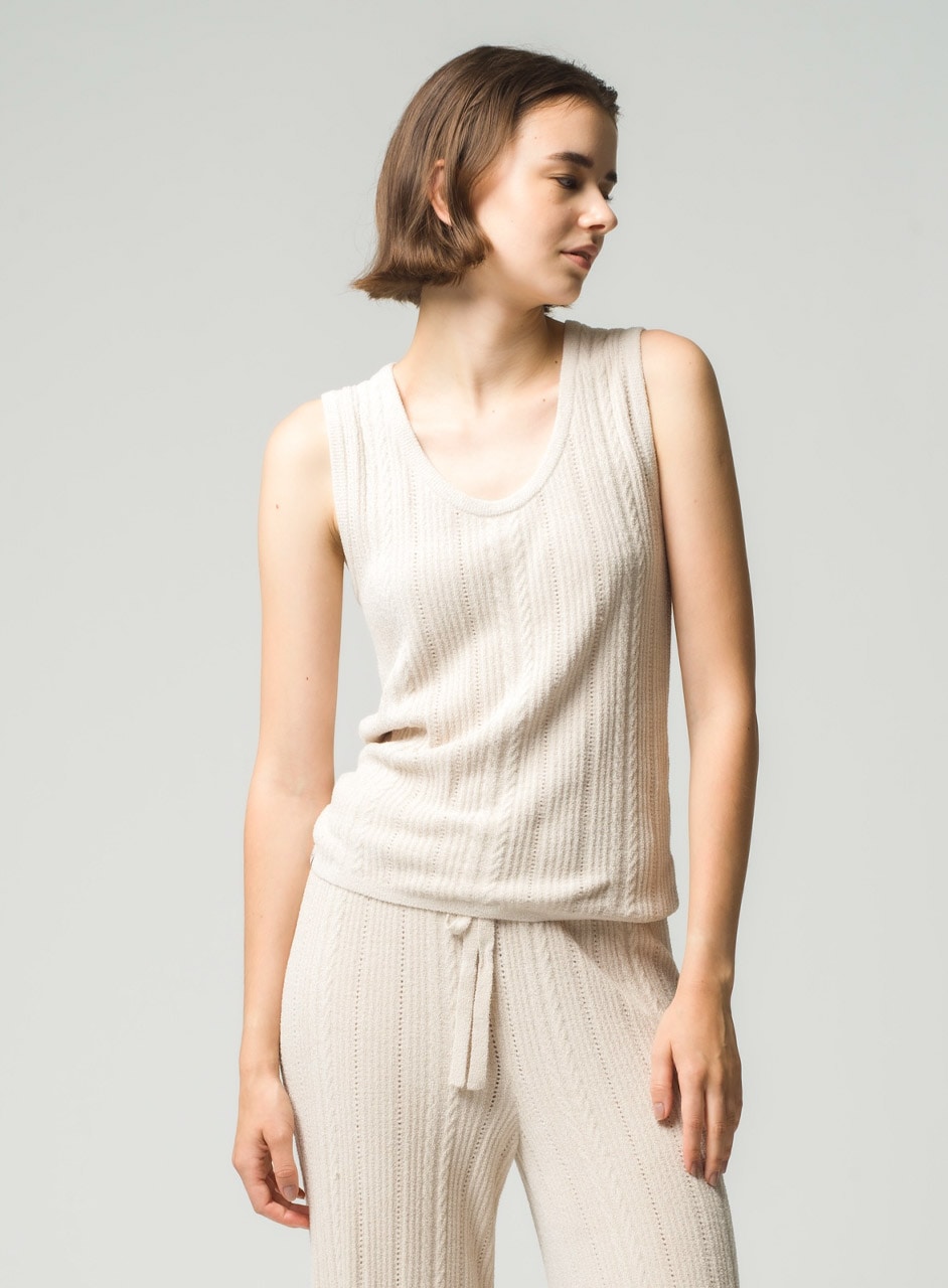 ケーブル ニット タンクトップ コージーシックウルトラライト