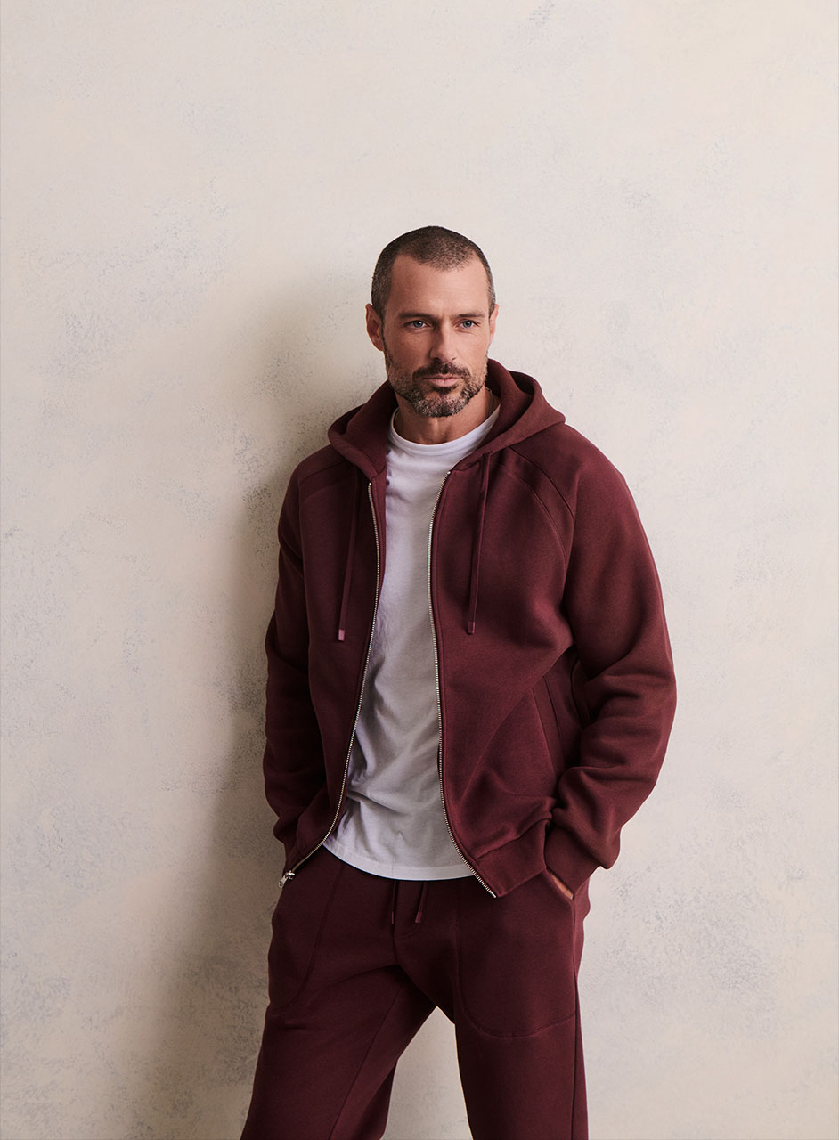 メンズ ジップアップ フーディー フリース