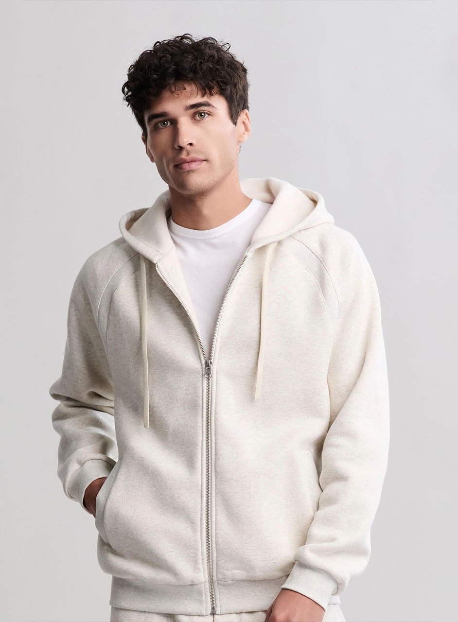 メンズ ジップアップ フーディー フリース