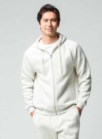 メンズ ジップアップ フーディー フリース