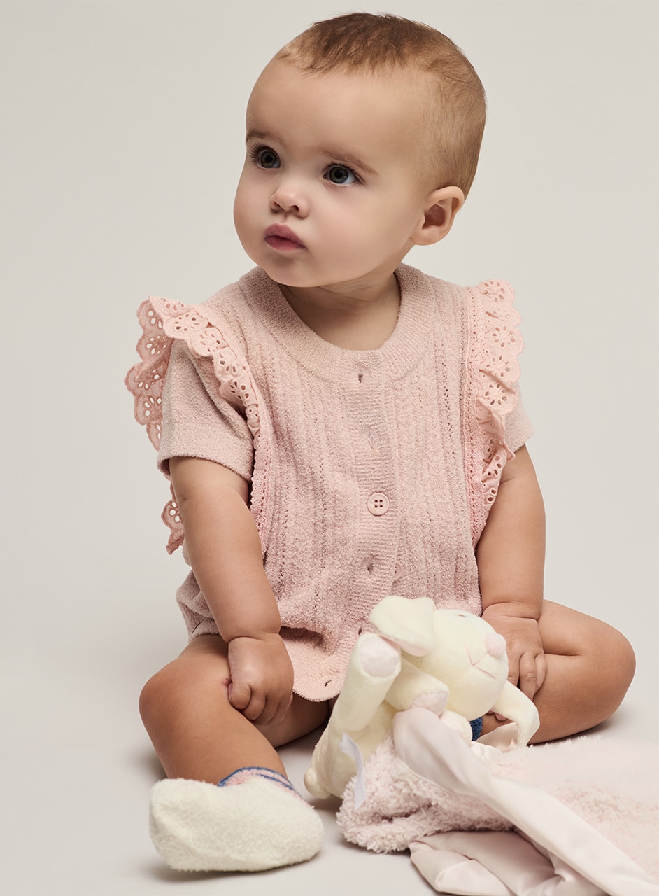 <セット>ベビー コットンアイレットラッフル付き ウエア コージーシックウルトラライト