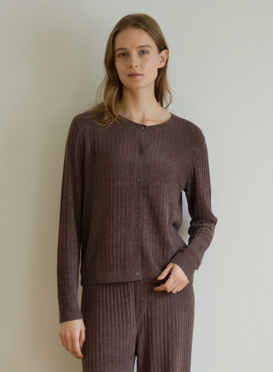 リブボタンカーディガン コージーシックウルトラライト