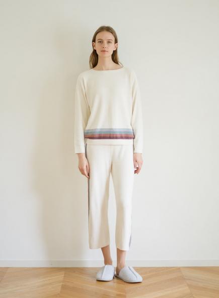 マルチ ストライプ ワイドレッグ パンツ コージーシックウルトラライト